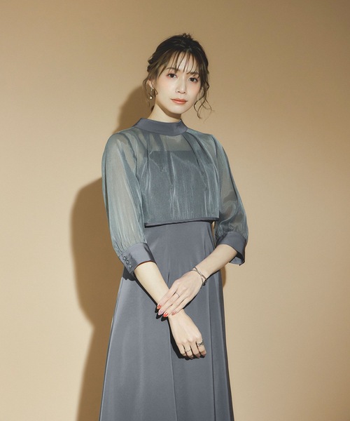 niana(ニアナ)のグレー, 水色のパーティドレスです。