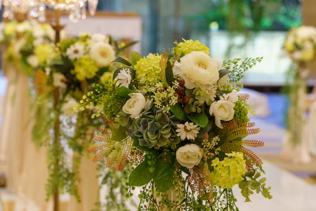チャペルの装花　結婚式場